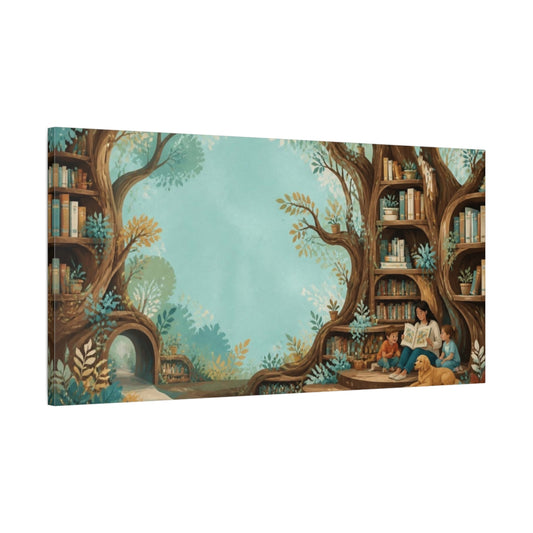 Main Mockup. Storytime Tree Library shown as canvas print