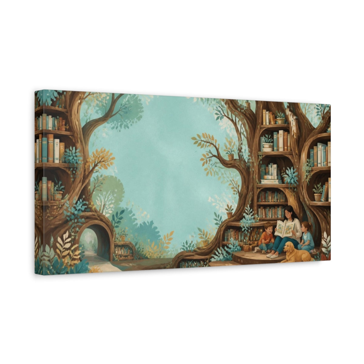 Side Mockup 3. Storytime Tree Library shown as canvas print