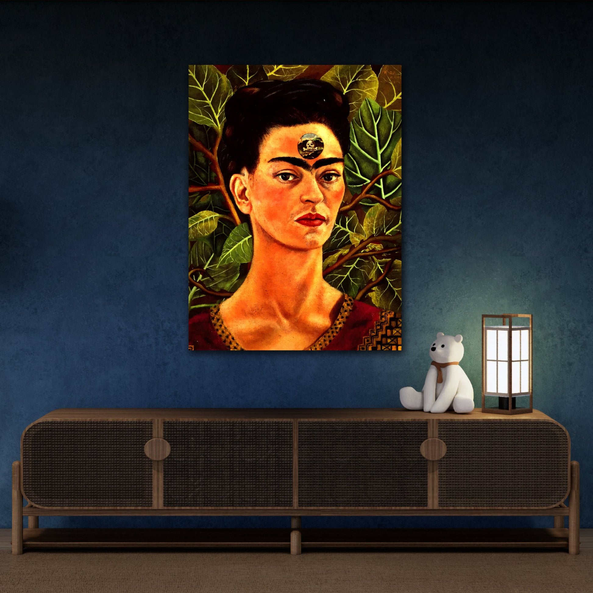 Stretched Canvas Prints Thinking About Death - Famous Frida Kahlo Wall Art Painting Reproduction for Home Decor