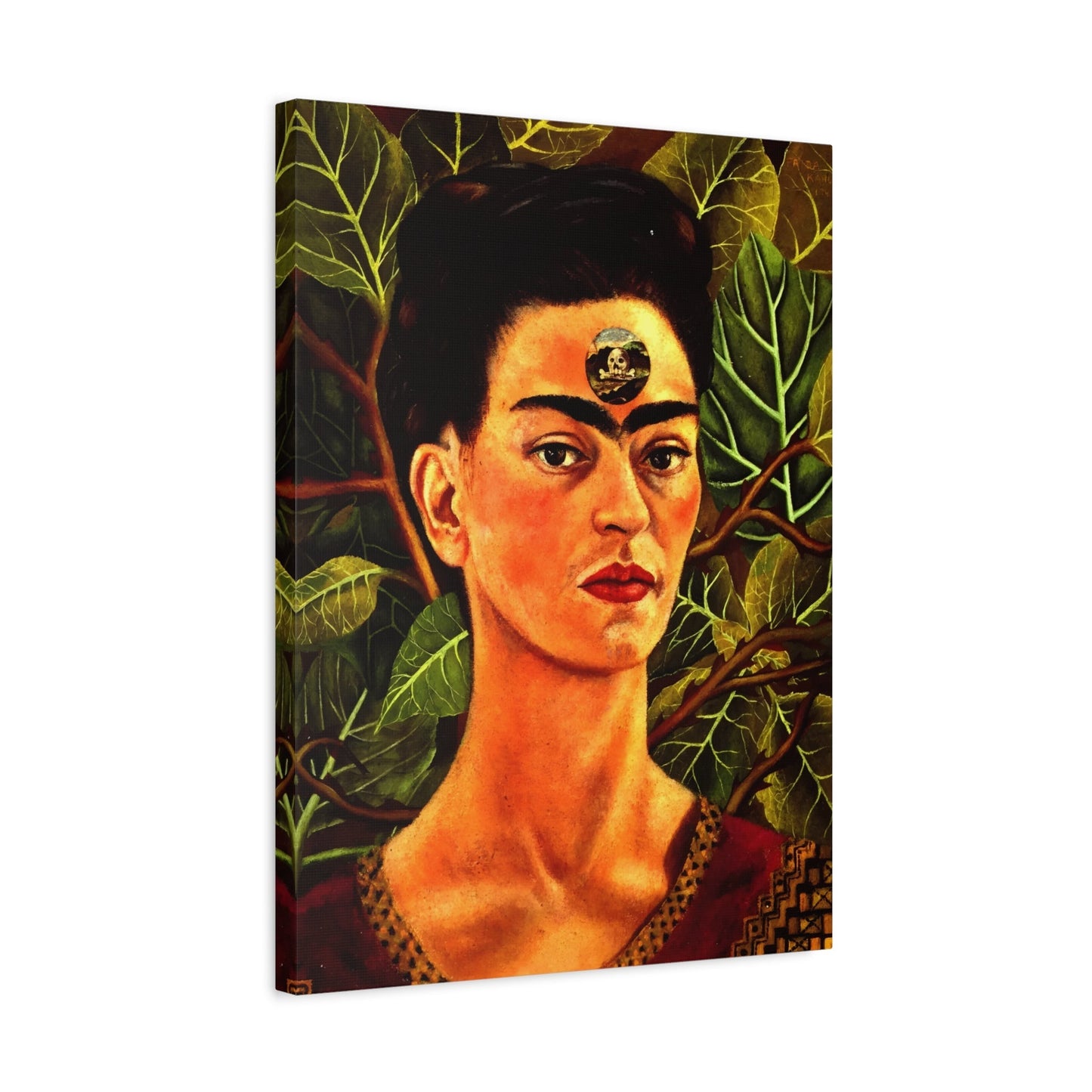 Stretched Canvas Prints Thinking About Death - Famous Frida Kahlo Wall Art Painting Reproduction for Home Decor