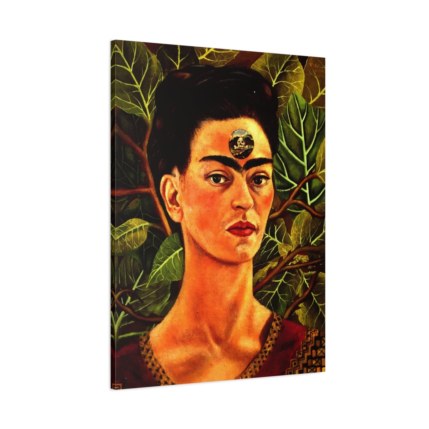 Stretched Canvas Prints Thinking About Death - Famous Frida Kahlo Wall Art Painting Reproduction for Home Decor