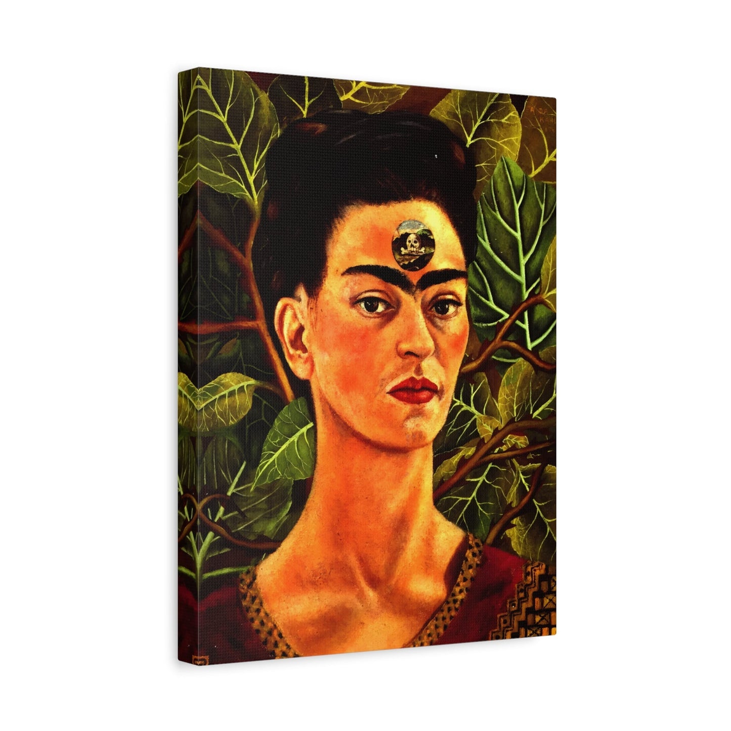 Stretched Canvas Prints Thinking About Death - Famous Frida Kahlo Wall Art Painting Reproduction for Home Decor