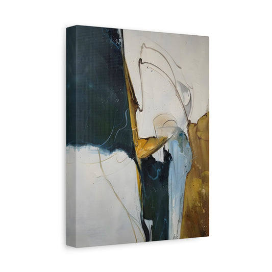 Stylish Green Gold Canvas - Contemporary Minimalist Interior Design Print - YesArtYes