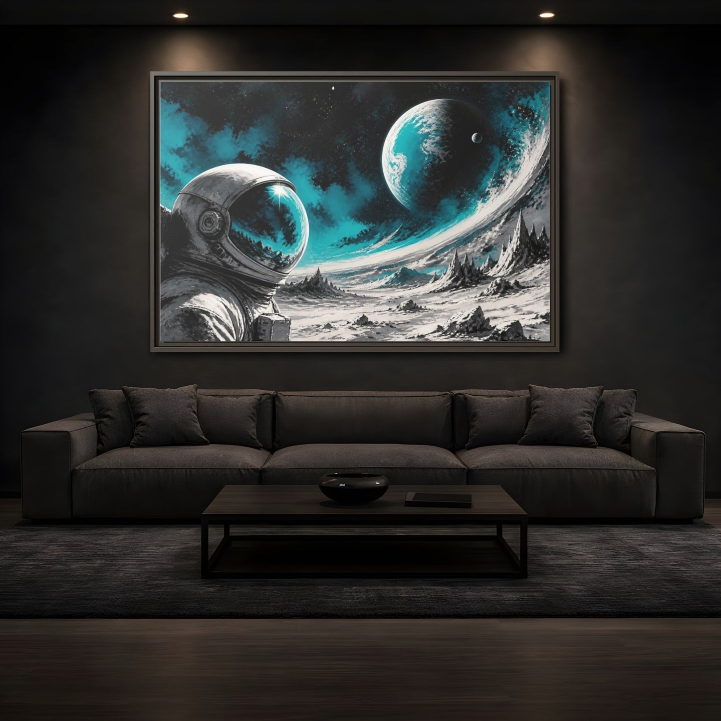 Mockup 3. Sublime Astronaut Helmet shown as framed canvas print