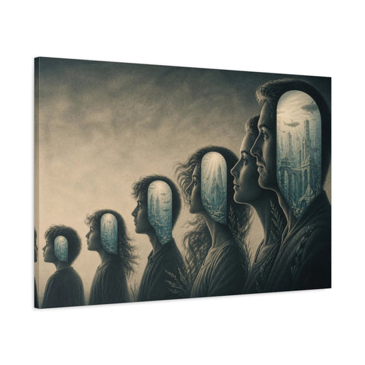 Main Mockup. Submerged City Illusion shown as canvas print