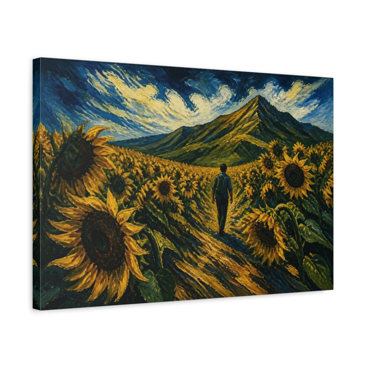 Side Mockup 3. Sunflower Motivation Path shown as canvas print