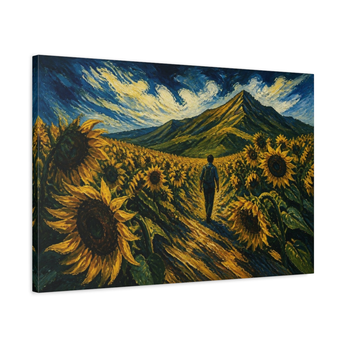 Side Mockup 2. Sunflower Motivation Path shown as canvas print