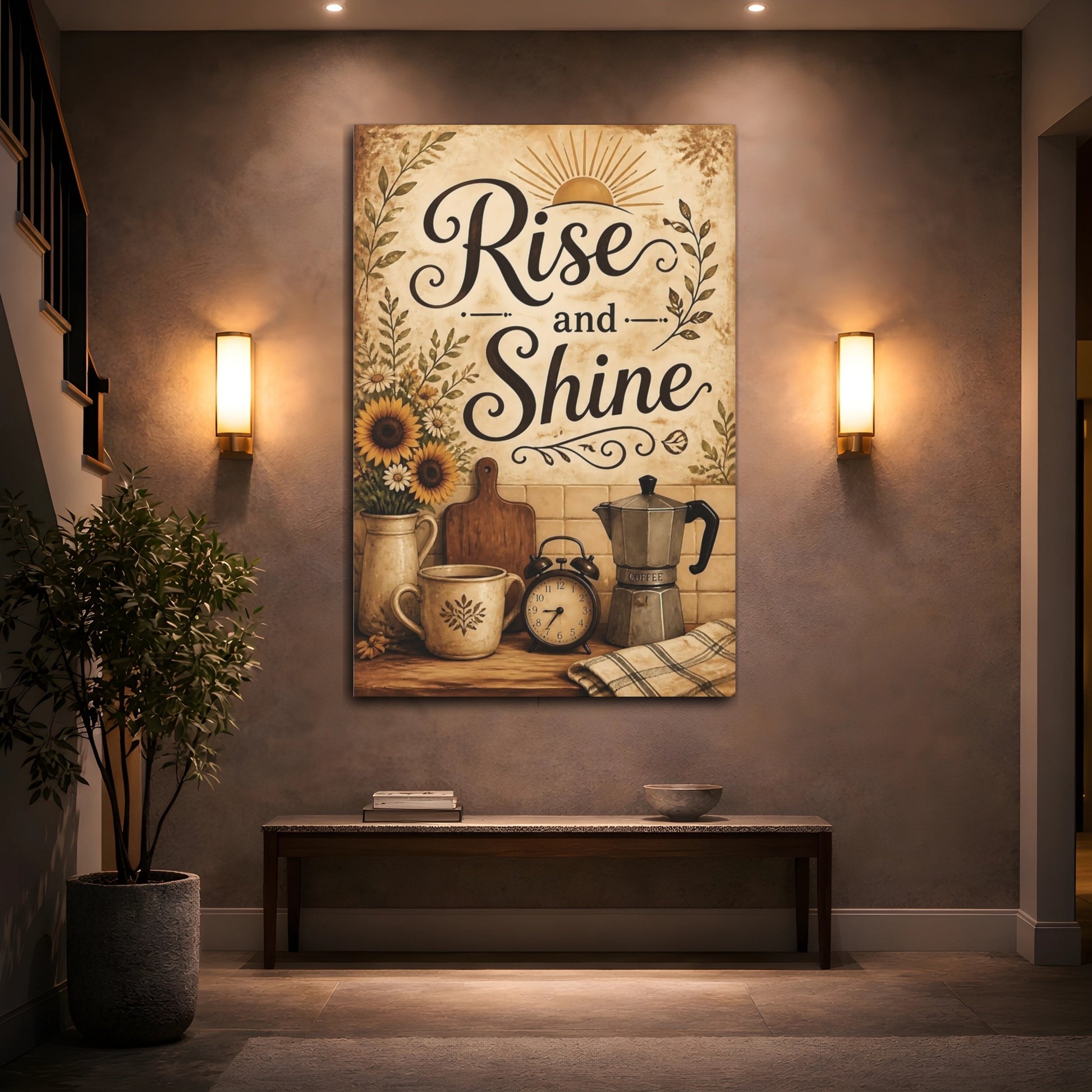 Mockup 2. Sunflower Rise And Shine shown as canvas print