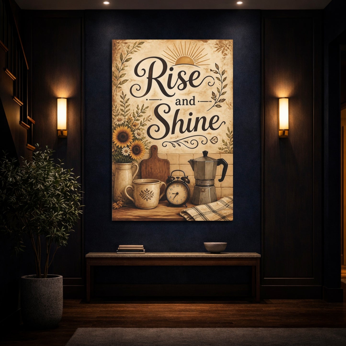 Mockup 4. Sunflower Rise And Shine shown as canvas print