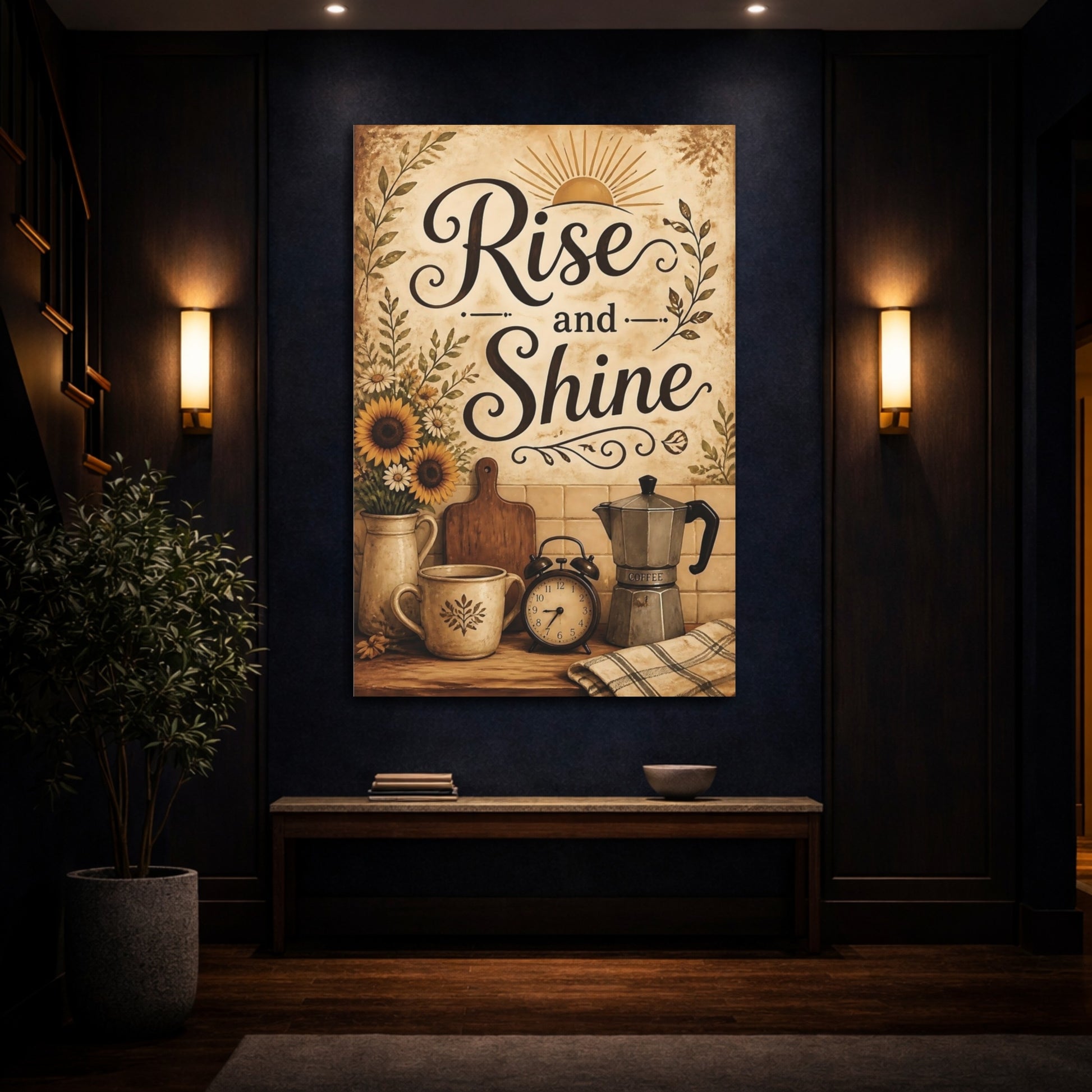 Mockup 4. Sunflower Rise And Shine shown as canvas print