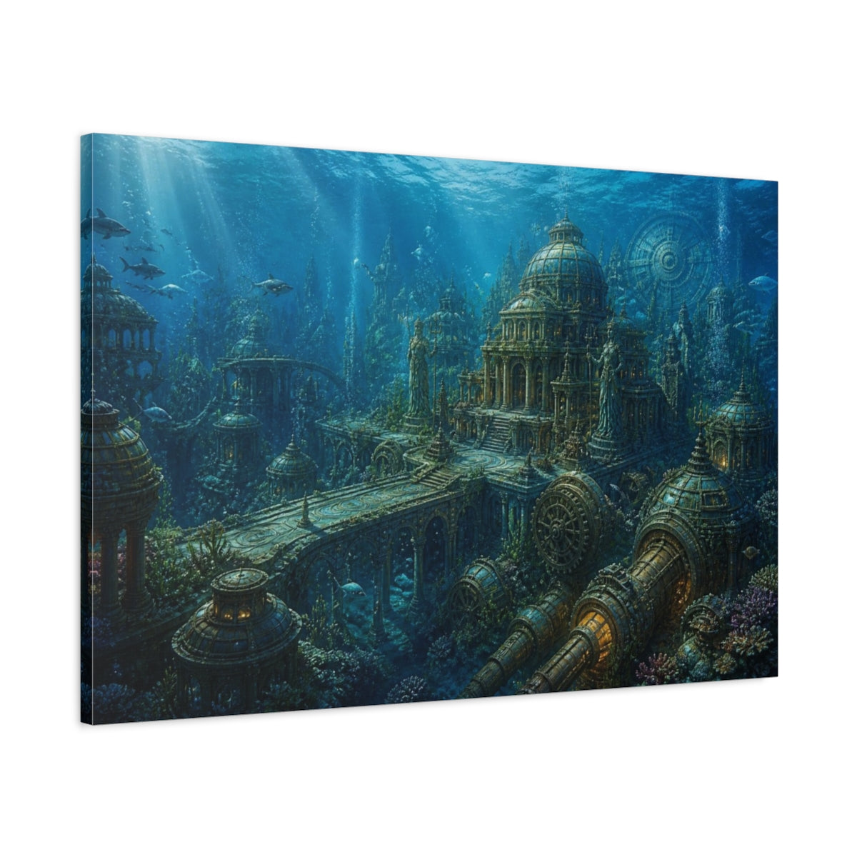 Main Mockup. Sunken Ocean City shown as canvas print