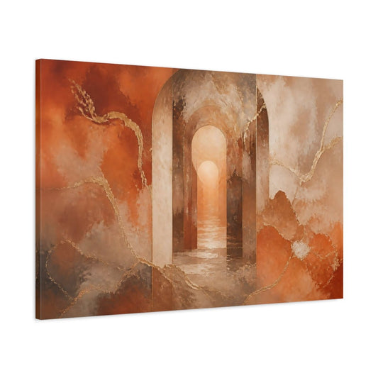 Sunlit Archway Seascape Canvas Print – Living Room, Above Fireplace - YesArtYes