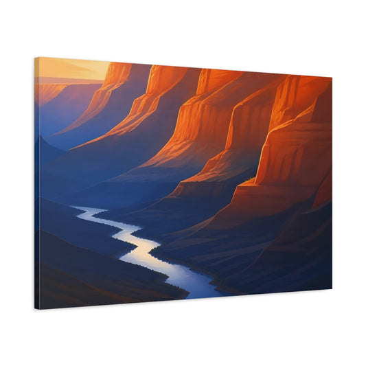 Main Mockup. Sunlit Canyon River shown as canvas print