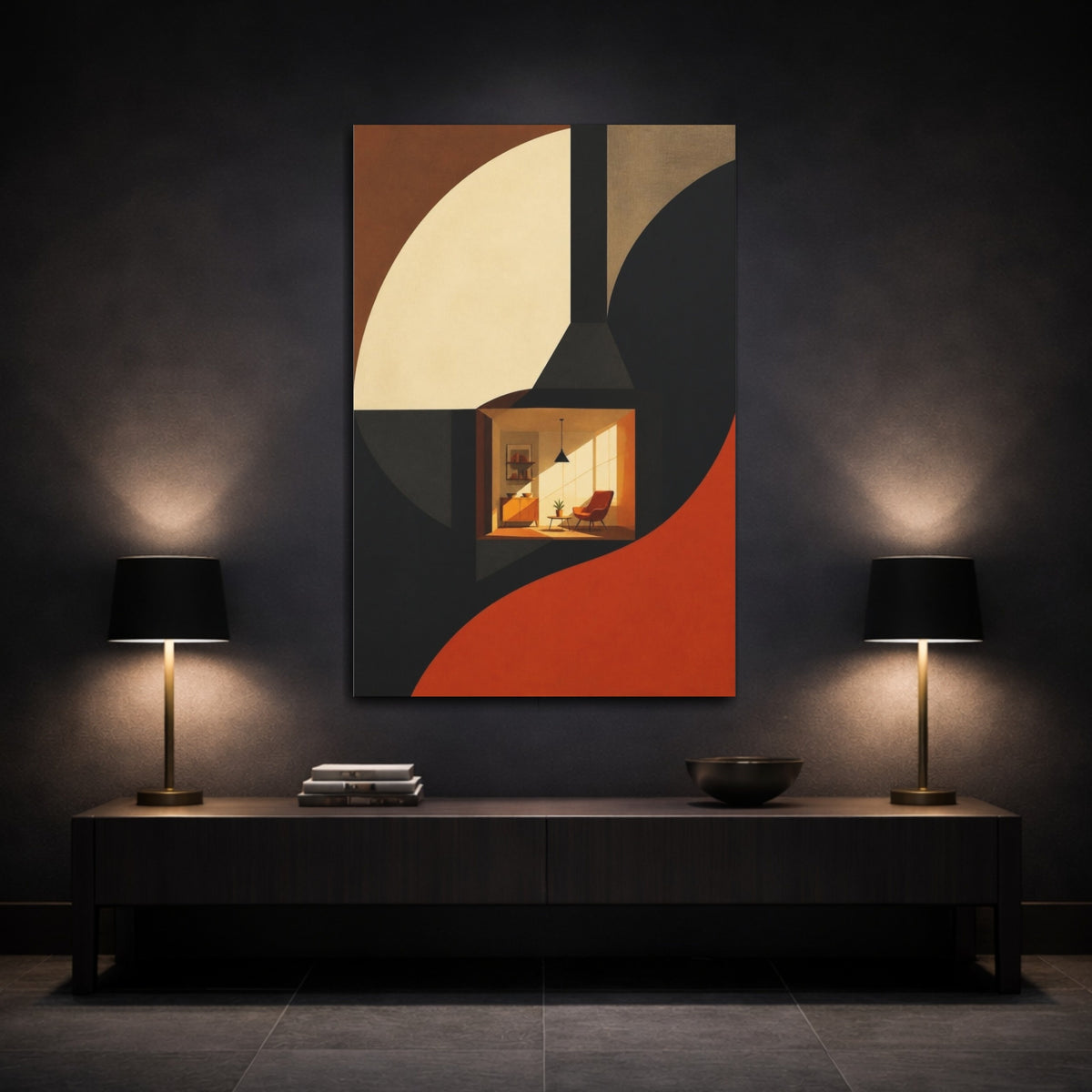 Mockup 3. Sunlit Reading Nook shown as canvas print