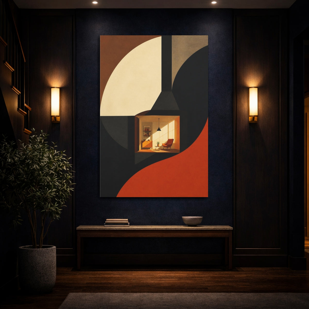 Mockup 4. Sunlit Reading Nook shown as canvas print