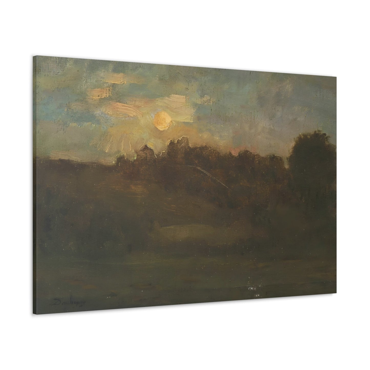 Sunrise River Banks Canvas Print - Riverbanks Landscape Wall Art Decor at Dawn