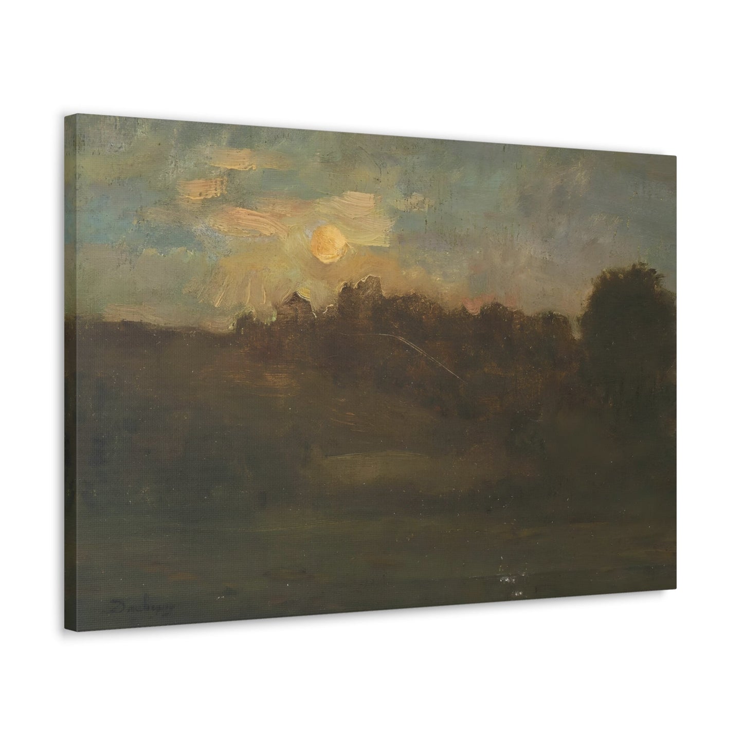 Sunrise River Banks Canvas Print - Riverbanks Landscape Wall Art Decor at Dawn