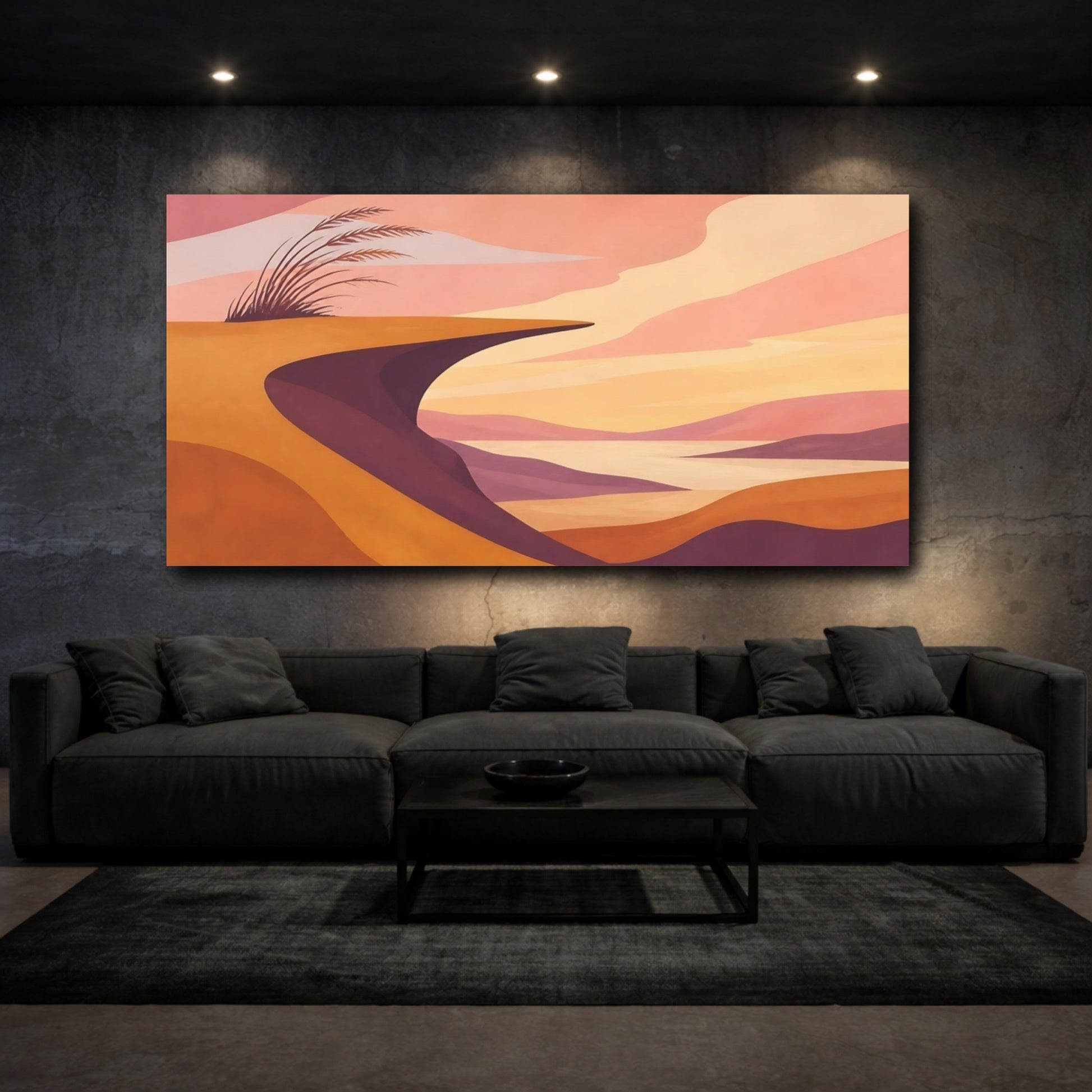 Mockup 3. Sunset Cliff Edge shown as canvas print
