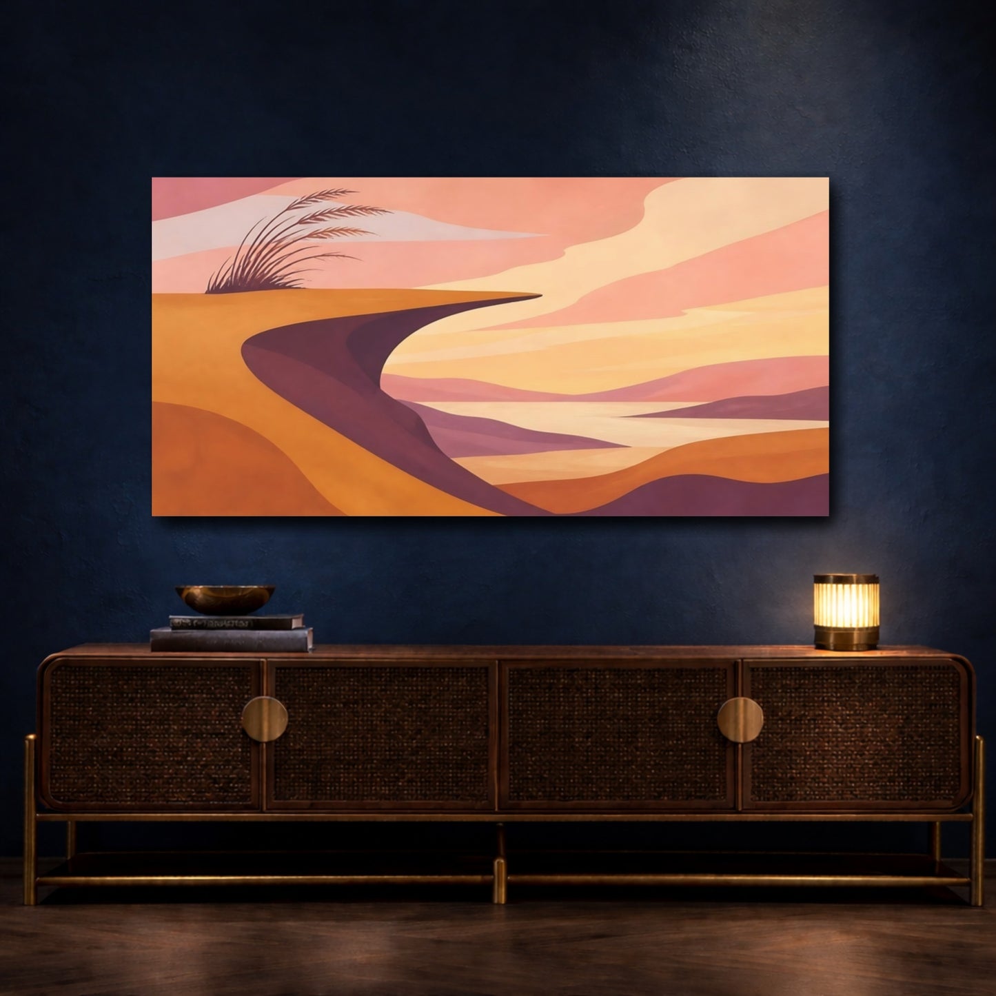 Mockup 4. Sunset Cliff Edge shown as canvas print