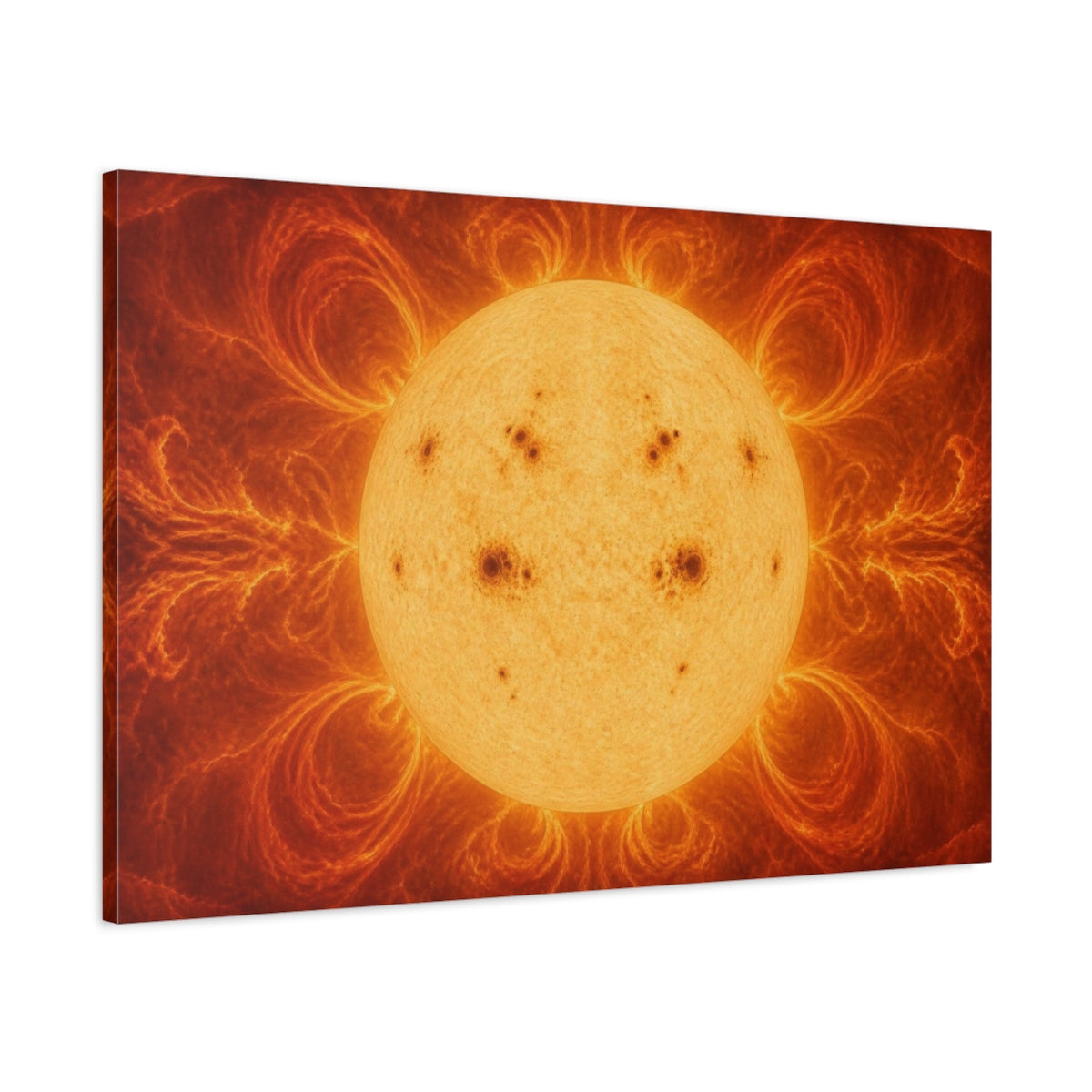 Main Mockup. Sunspots On Solar Disk shown as canvas print