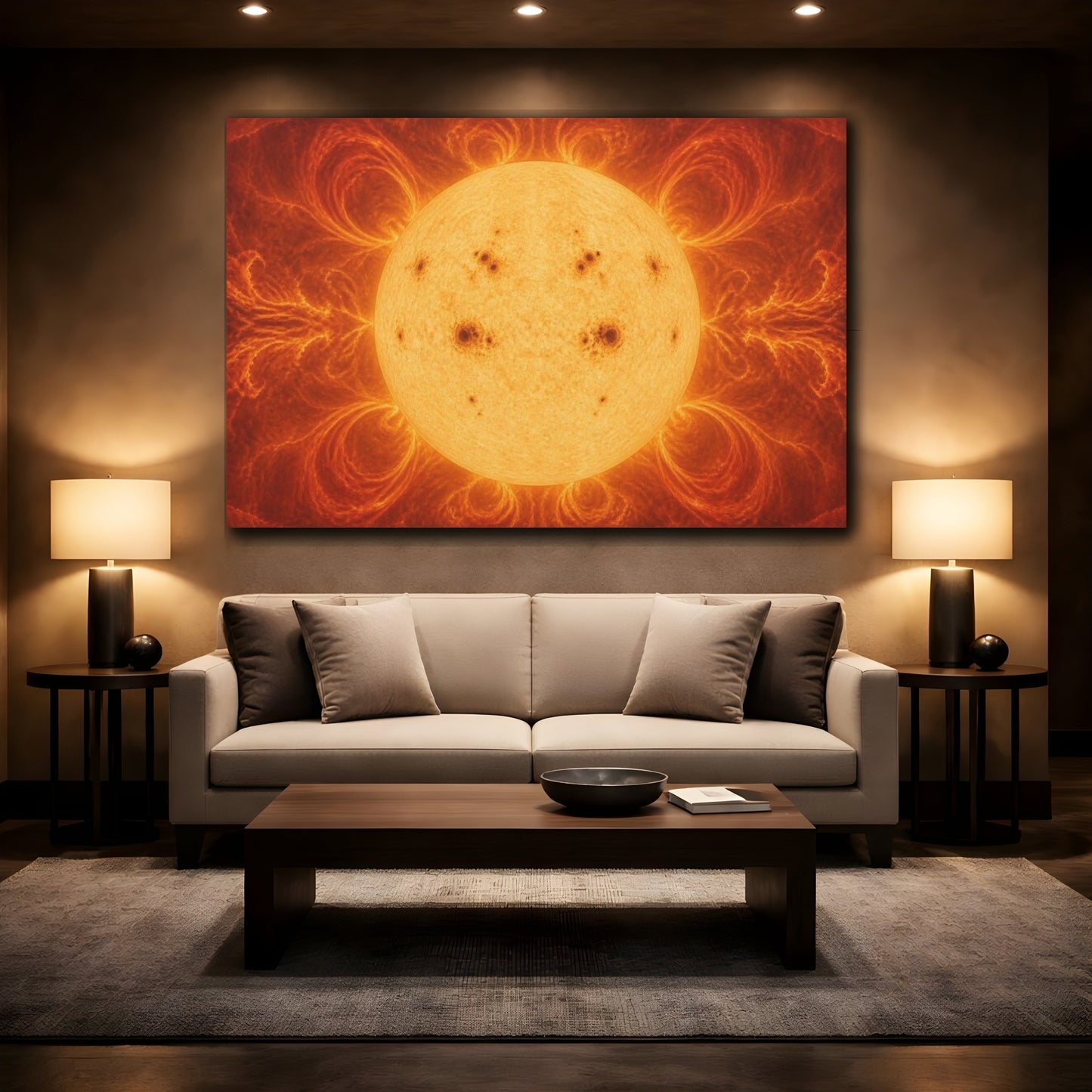 Mockup 2. Sunspots On Solar Disk shown as canvas print