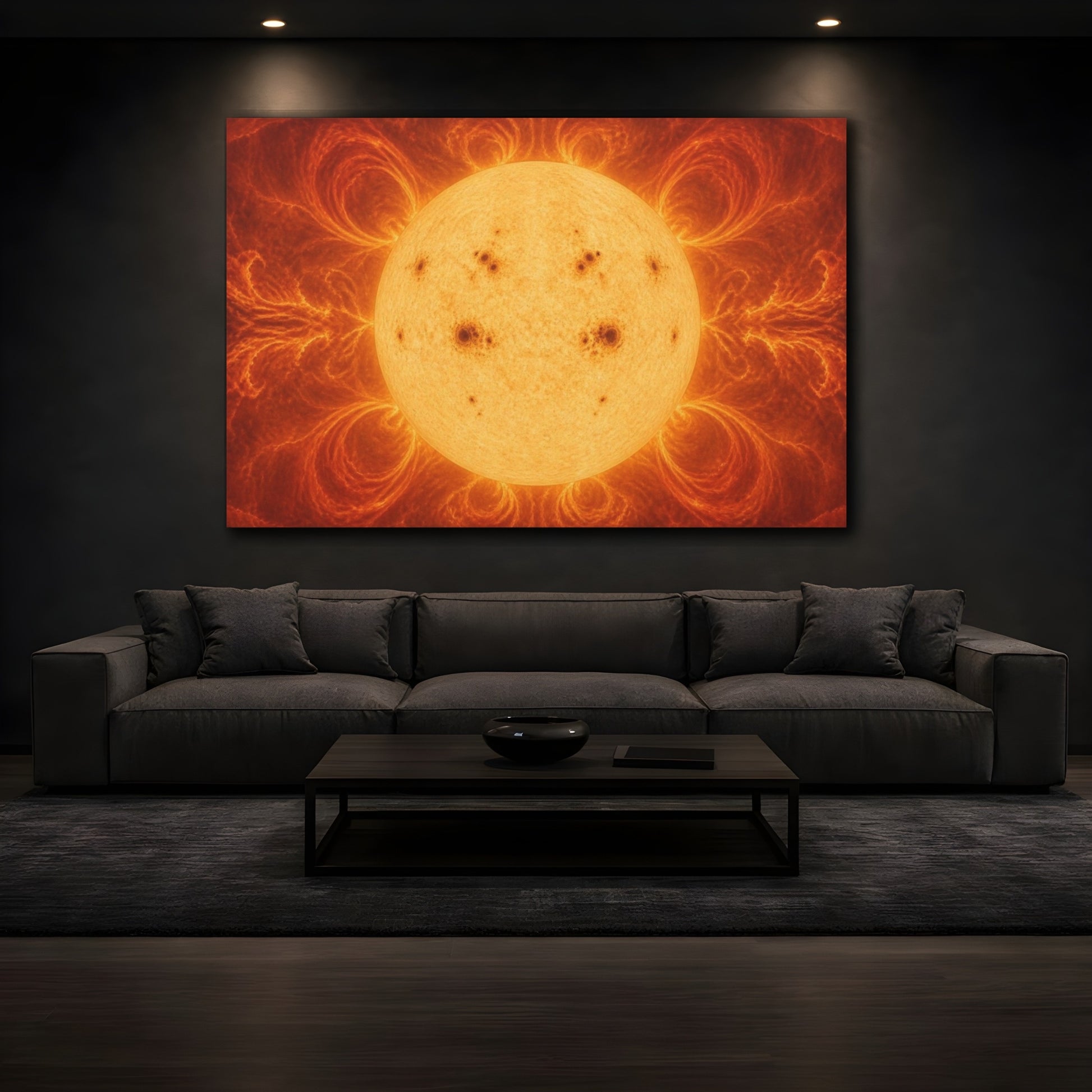 Mockup 3. Sunspots On Solar Disk shown as canvas print