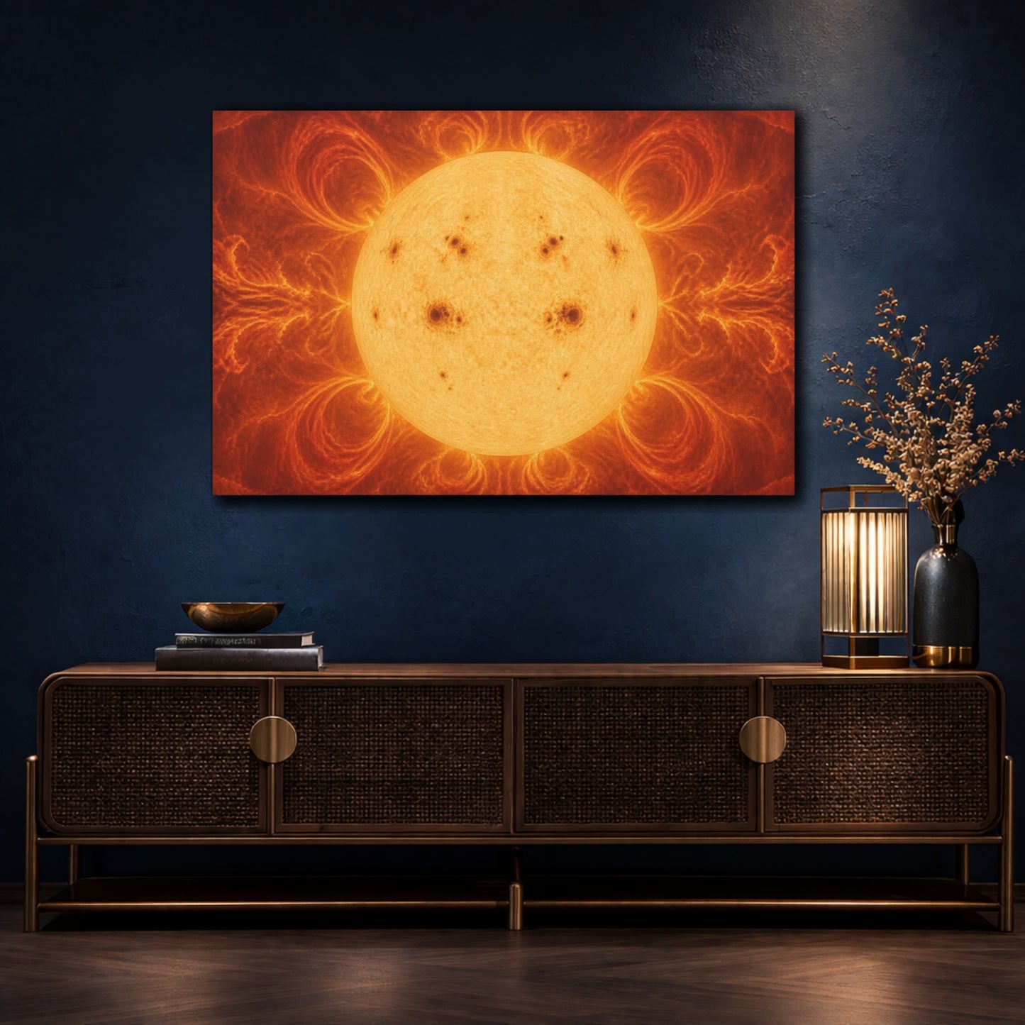 Mockup 4. Sunspots On Solar Disk shown as canvas print