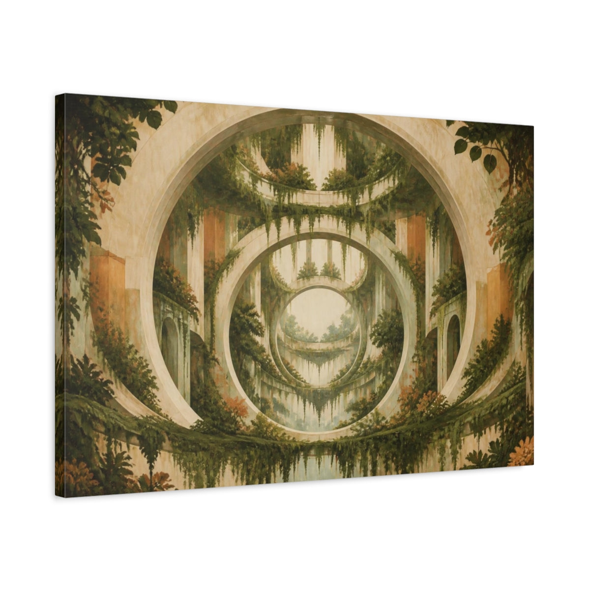 Side Mockup 2. Suspended Forest Arches shown as canvas print