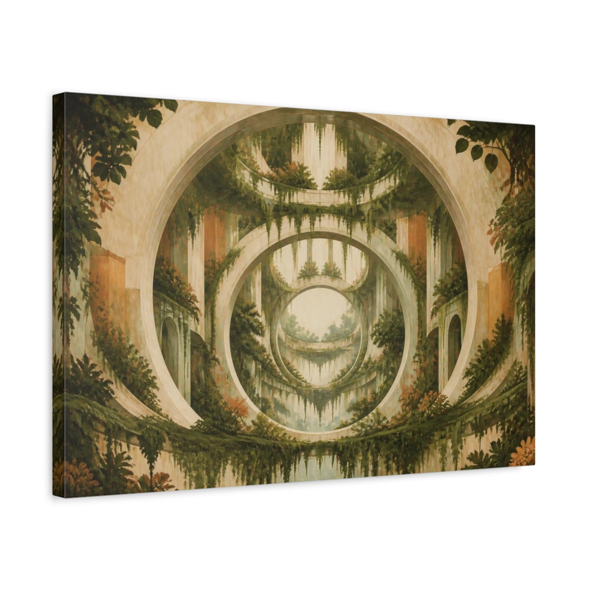 Side Mockup 3. Suspended Forest Arches shown as canvas print