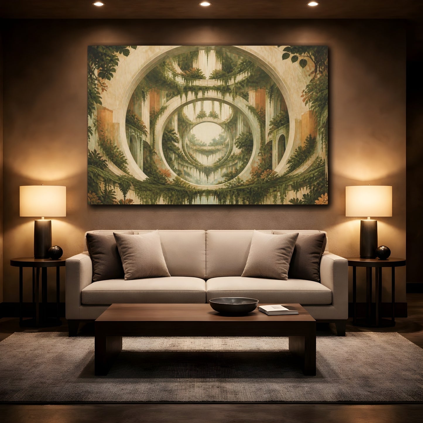 Mockup 2. Suspended Forest Arches shown as canvas print