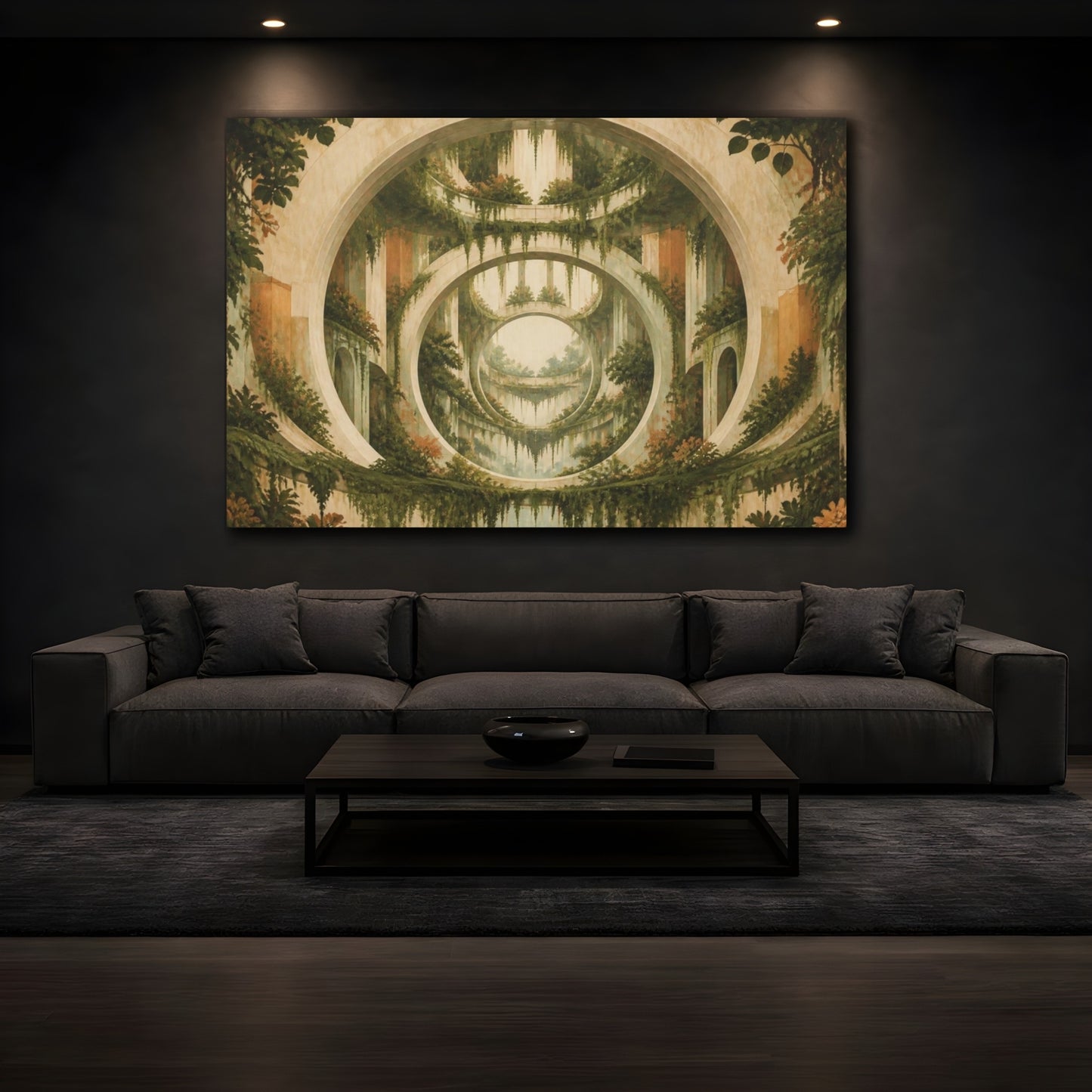 Mockup 3. Suspended Forest Arches shown as canvas print