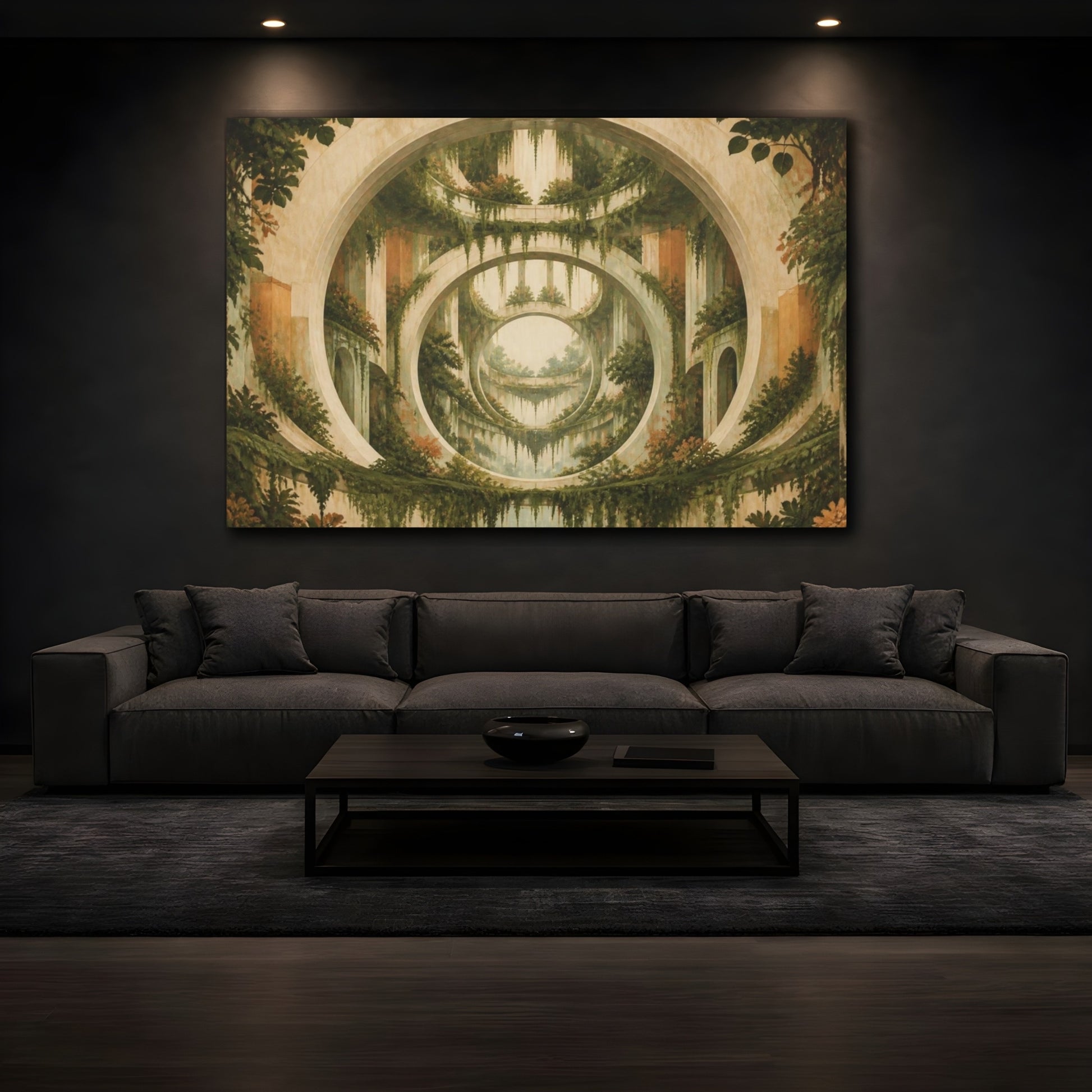Mockup 3. Suspended Forest Arches shown as canvas print