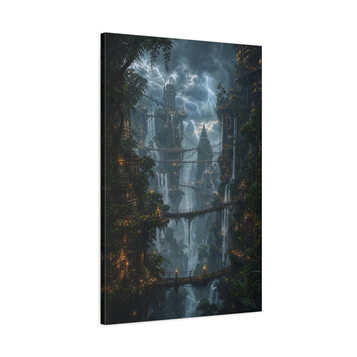 Main Mockup. Suspended Waterfall City shown as canvas print