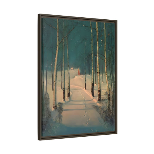 Svend Rasmussen Return to Home Canvas Print - Snow Trees Wall Art in exclusive Frame