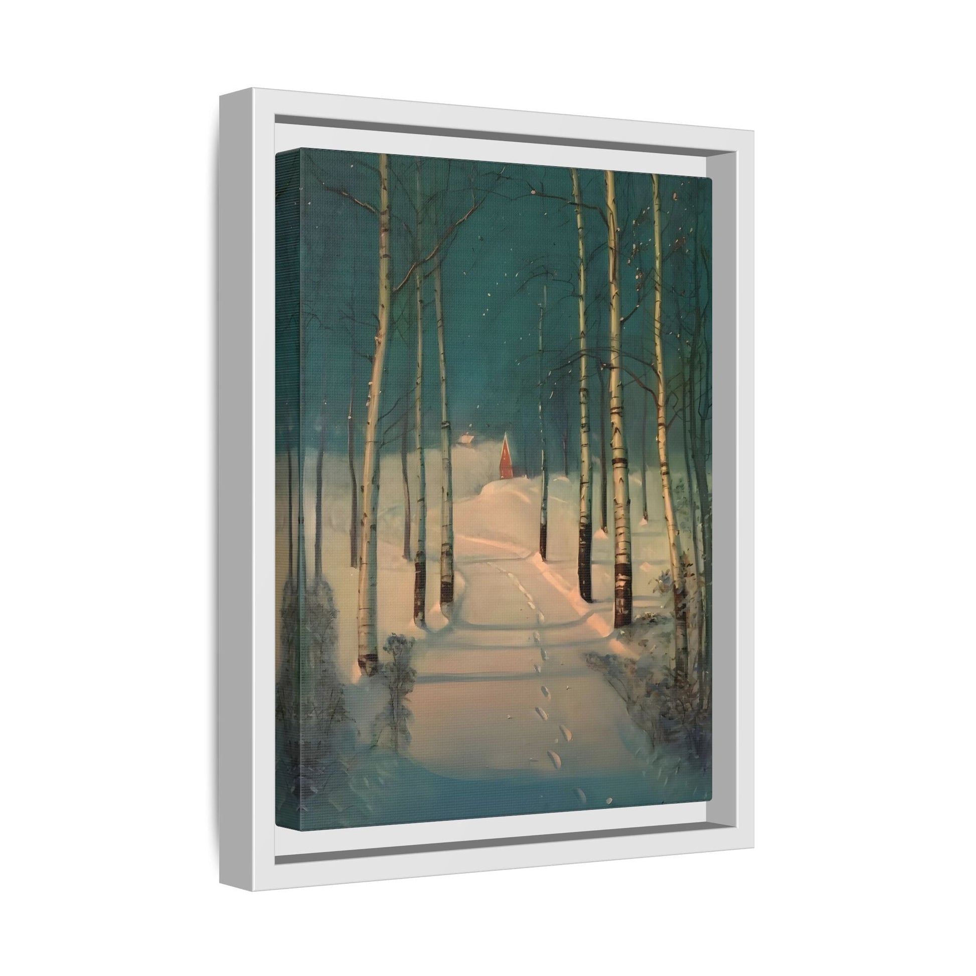 Svend Rasmussen Return to Home Canvas Print - Snow Trees Wall Art in exclusive Frame - YesArtYes