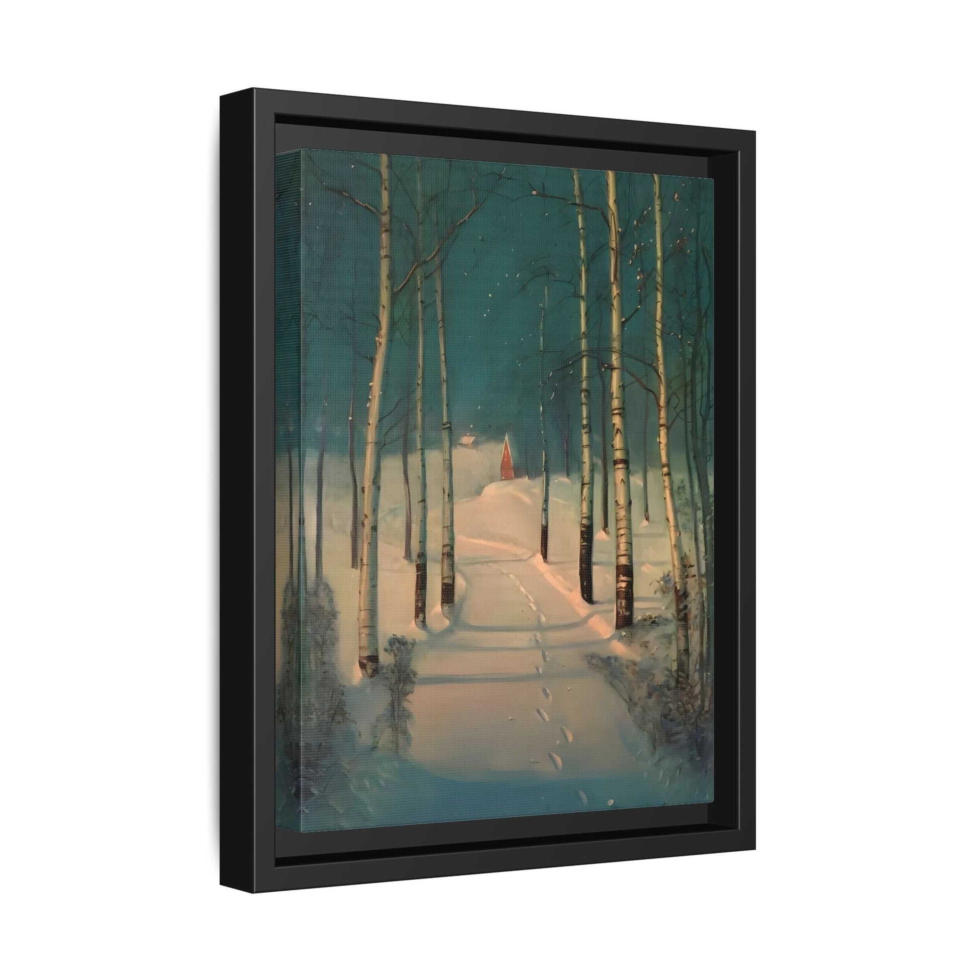 Svend Rasmussen Return to Home Canvas Print - Snow Trees Wall Art in exclusive Frame - YesArtYes