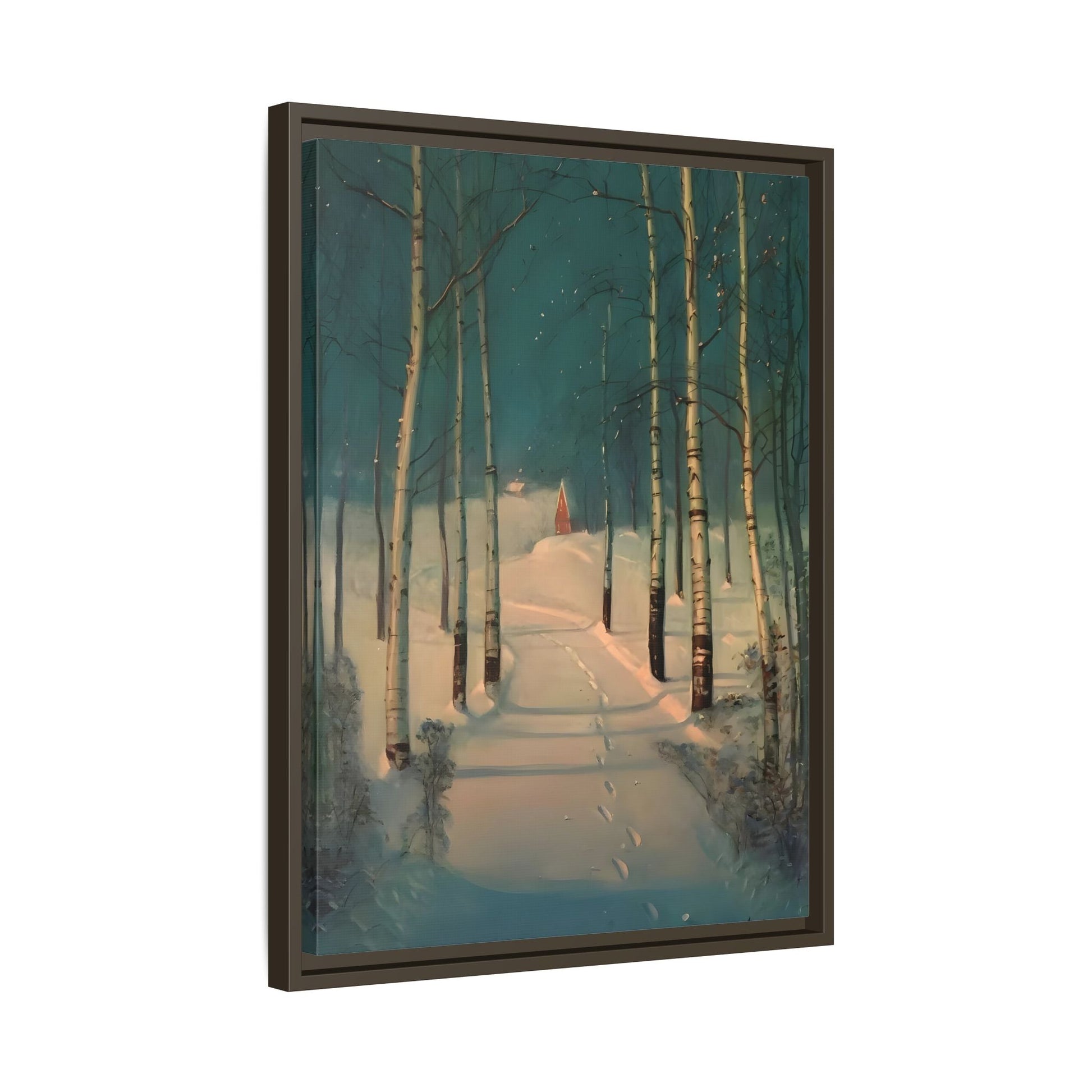Svend Rasmussen Return to Home Canvas Print - Snow Trees Wall Art in exclusive Frame - YesArtYes