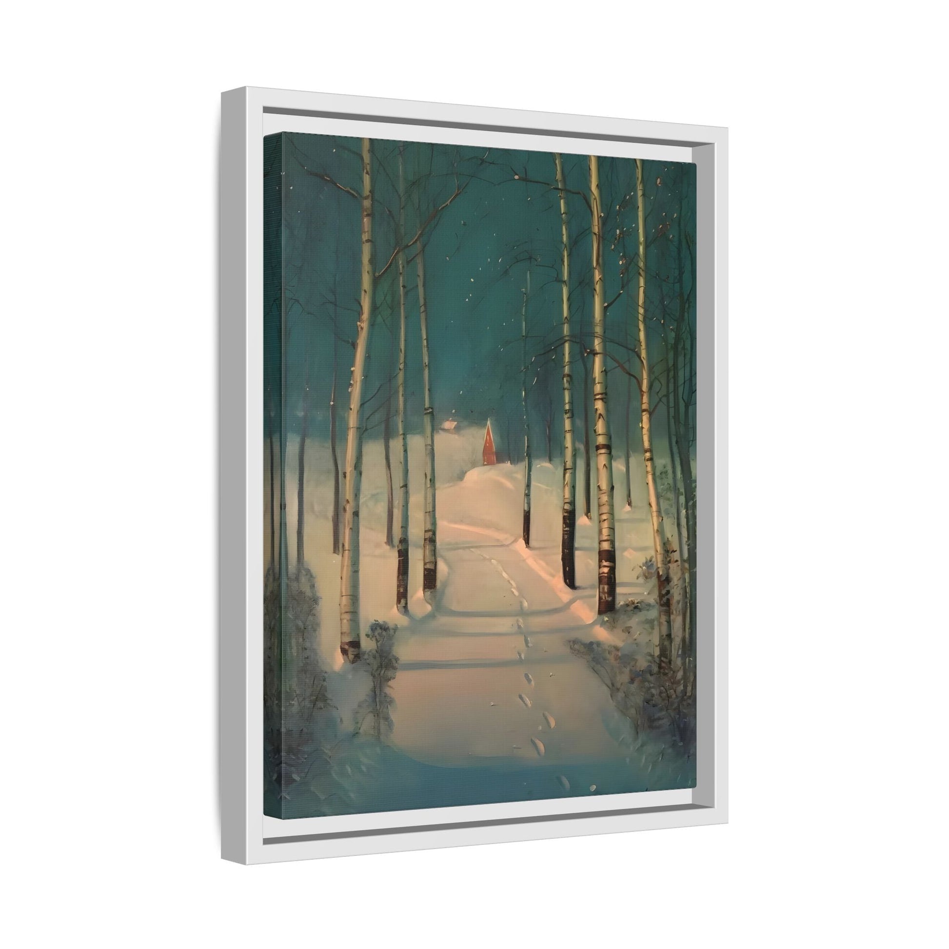 Svend Rasmussen Return to Home Canvas Print - Snow Trees Wall Art in exclusive Frame - YesArtYes