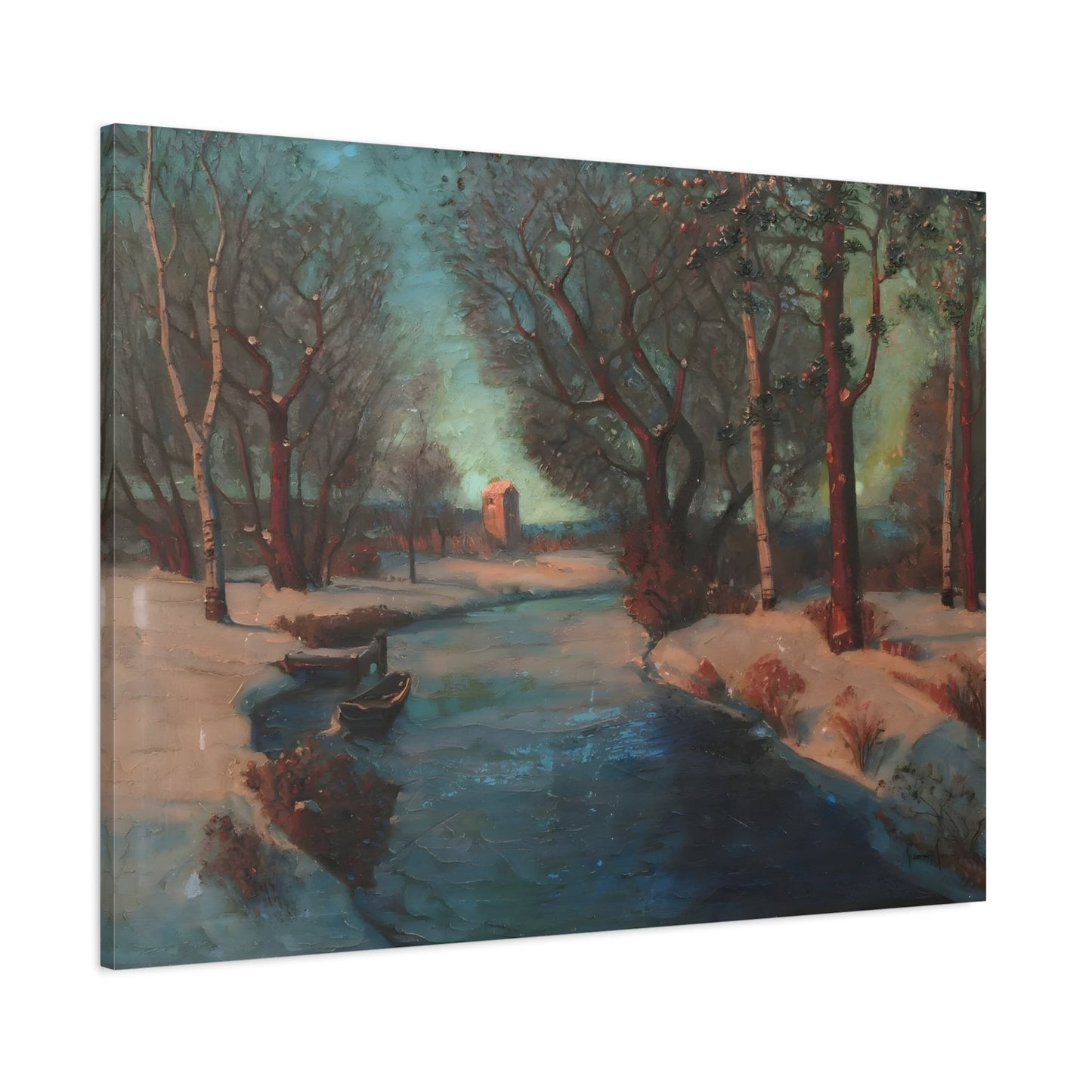 Svend Rasmussen Svendsen Norwegian Mill Stream Canvas Wall Art Print - YesArtYes