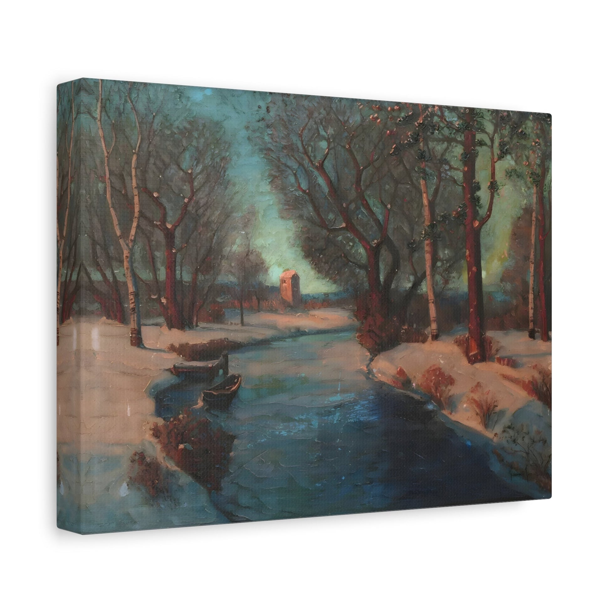 Svend Rasmussen Svendsen Norwegian Mill Stream Canvas Wall Art Print - YesArtYes
