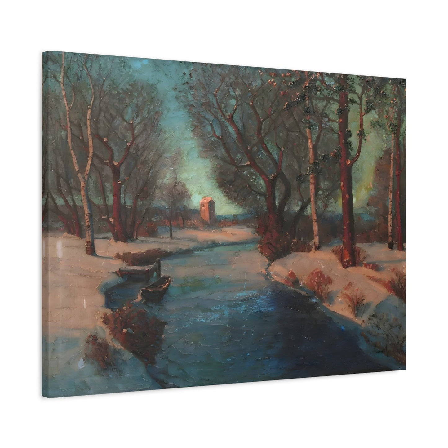 Svend Rasmussen Svendsen Norwegian Mill Stream Canvas Wall Art Print - YesArtYes