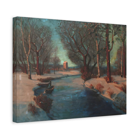 Svend Rasmussen Svendsen Norwegian Mill Stream Canvas Wall Art Print - YesArtYes