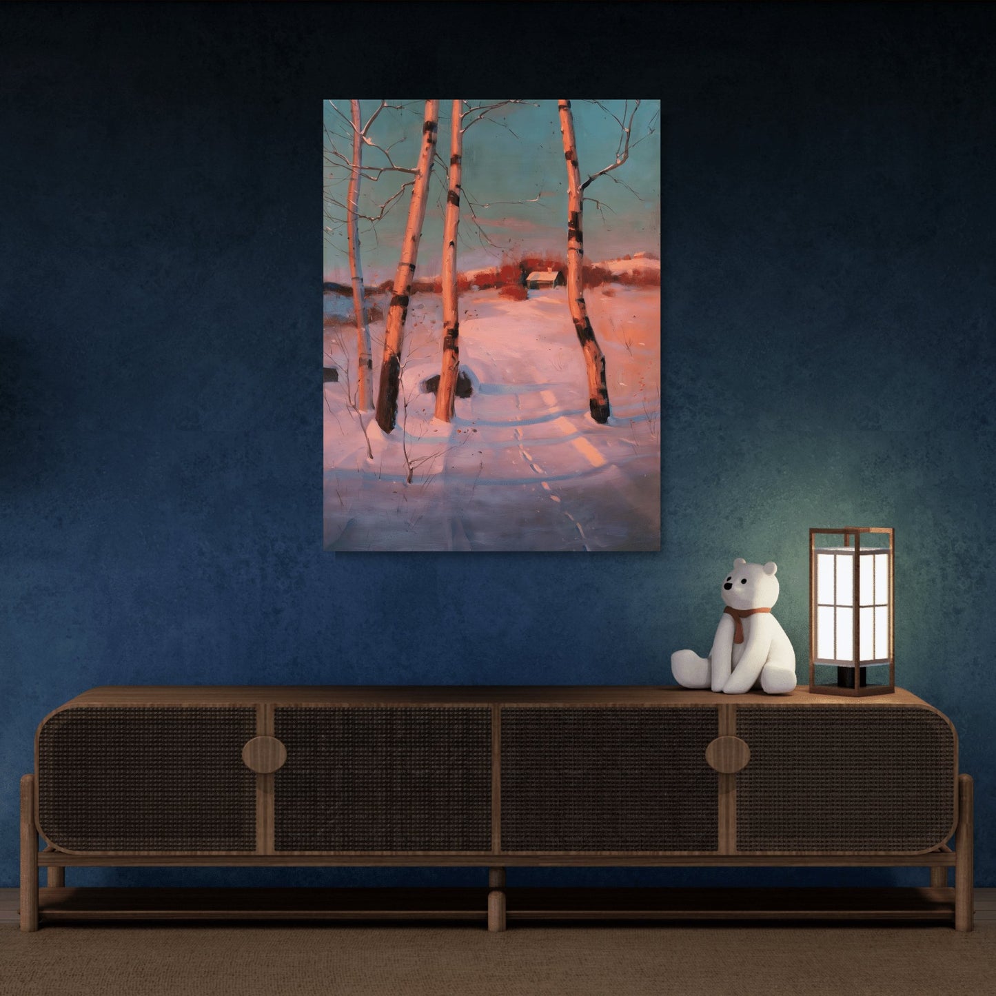 Svend Svendsen Snowy Colorful Landscape Sunset - Canvas Art Print