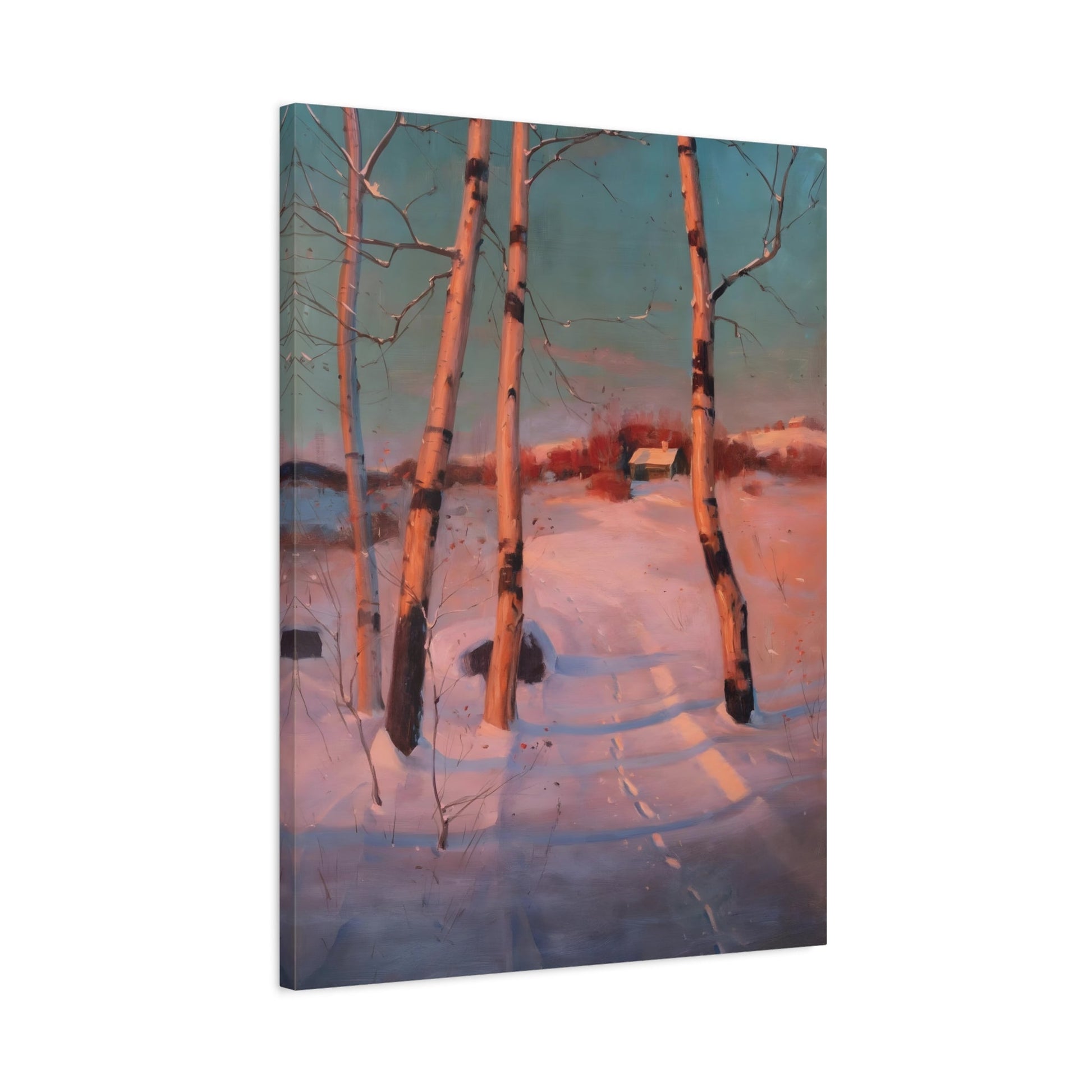 Svend Svendsen Snowy Colorful Landscape Sunset - Canvas Art Print