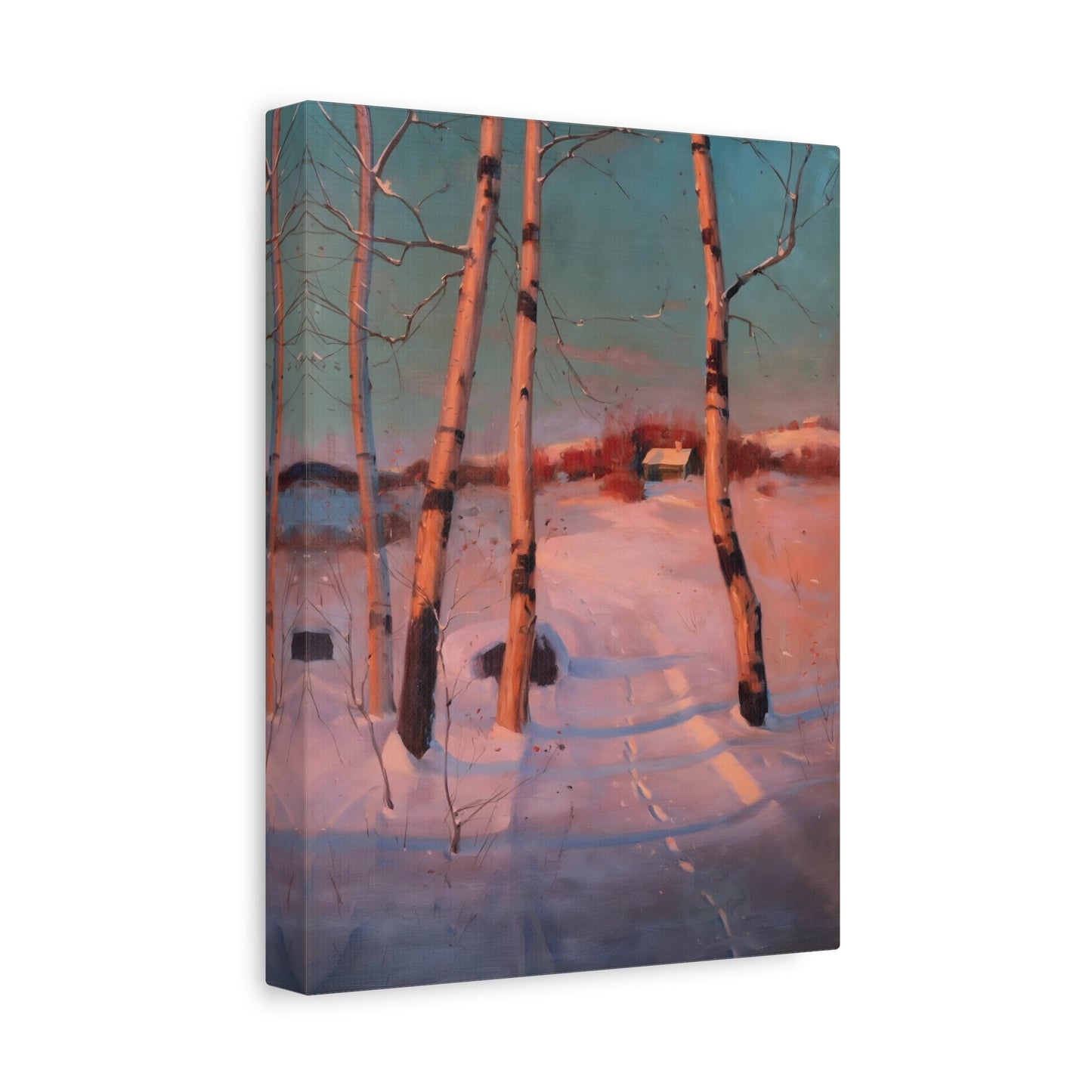 Svend Svendsen Snowy Colorful Landscape Sunset - Canvas Art Print