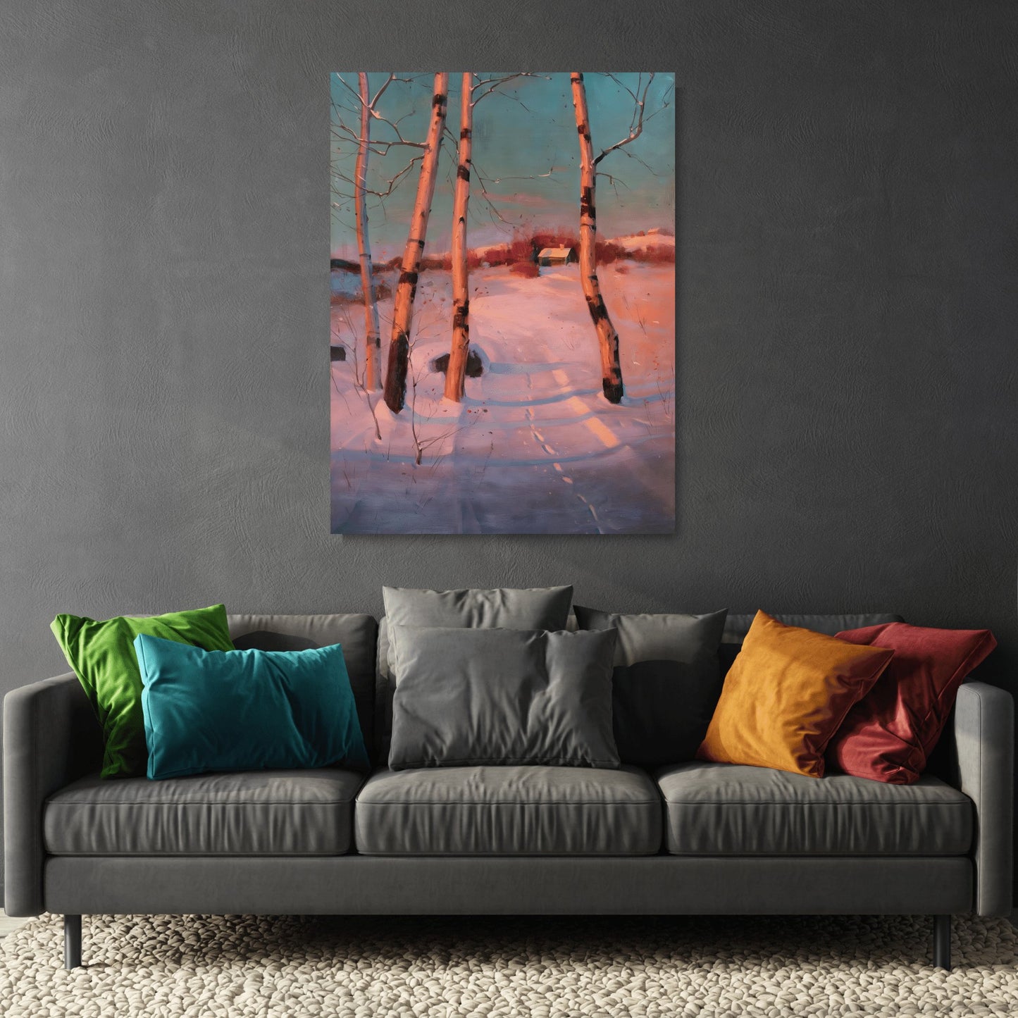 Svend Svendsen Snowy Colorful Landscape Sunset - Canvas Art Print