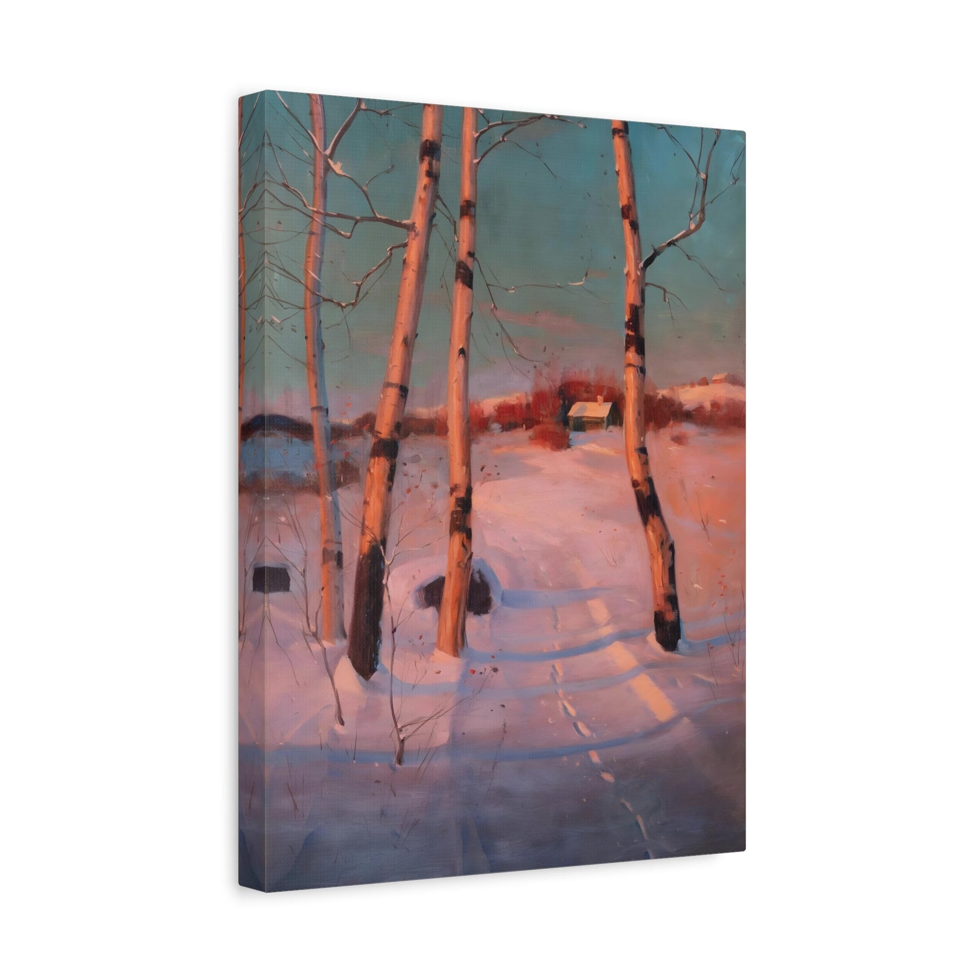 Svend Svendsen Snowy Colorful Landscape Sunset - Canvas Art Print