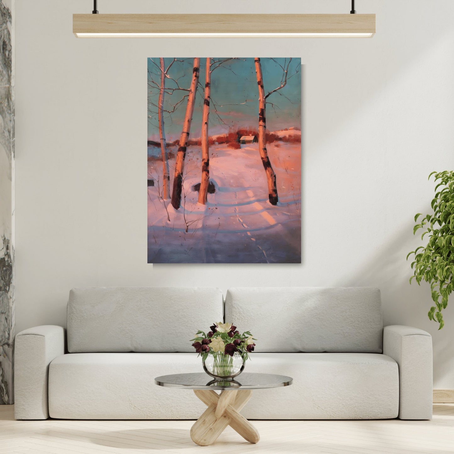 Svend Svendsen Snowy Colorful Landscape Sunset - Canvas Art Print