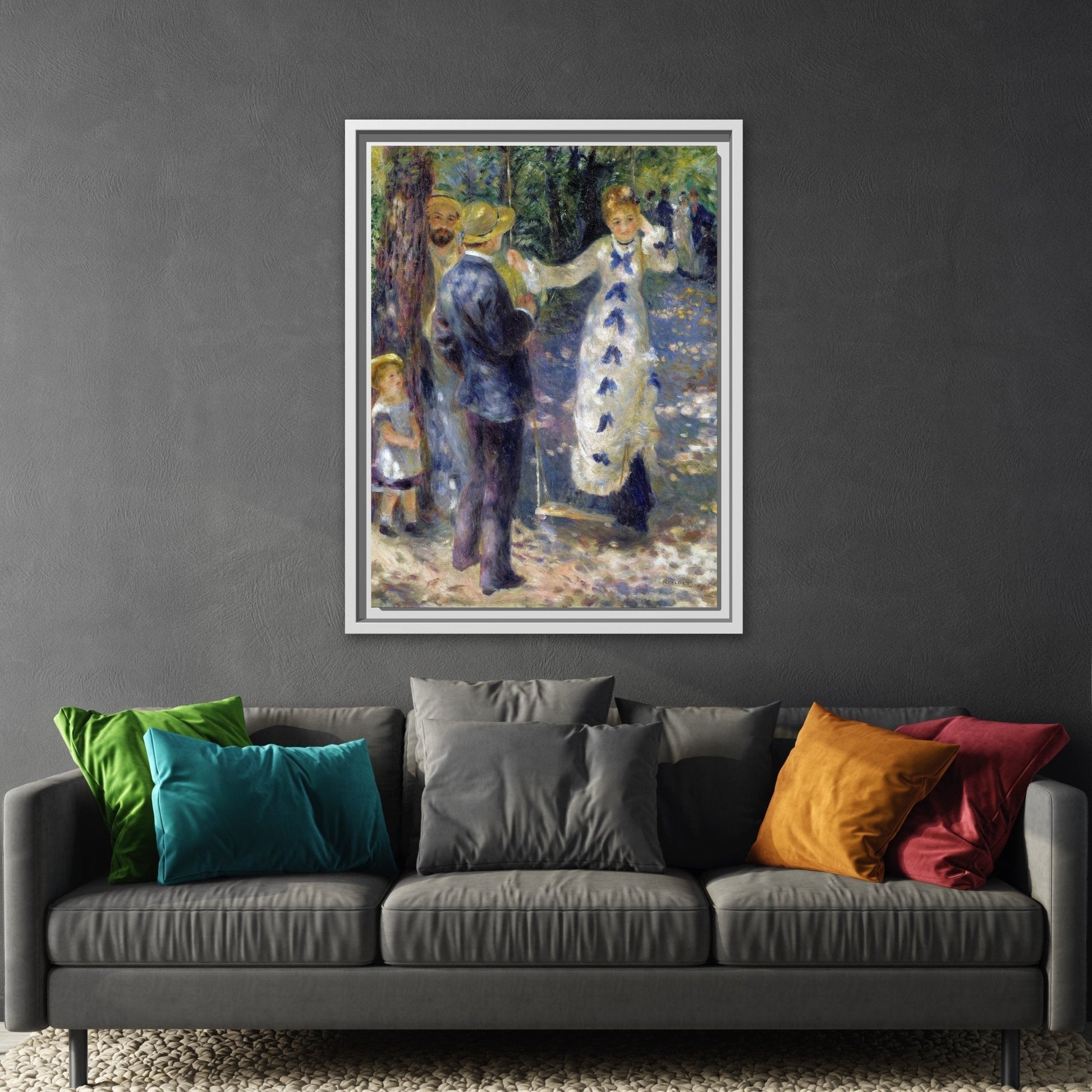 Swing Canvas Wall Art Prints - Vintage Renoir Reproduction in Exclusive Frame - YesArtYes
