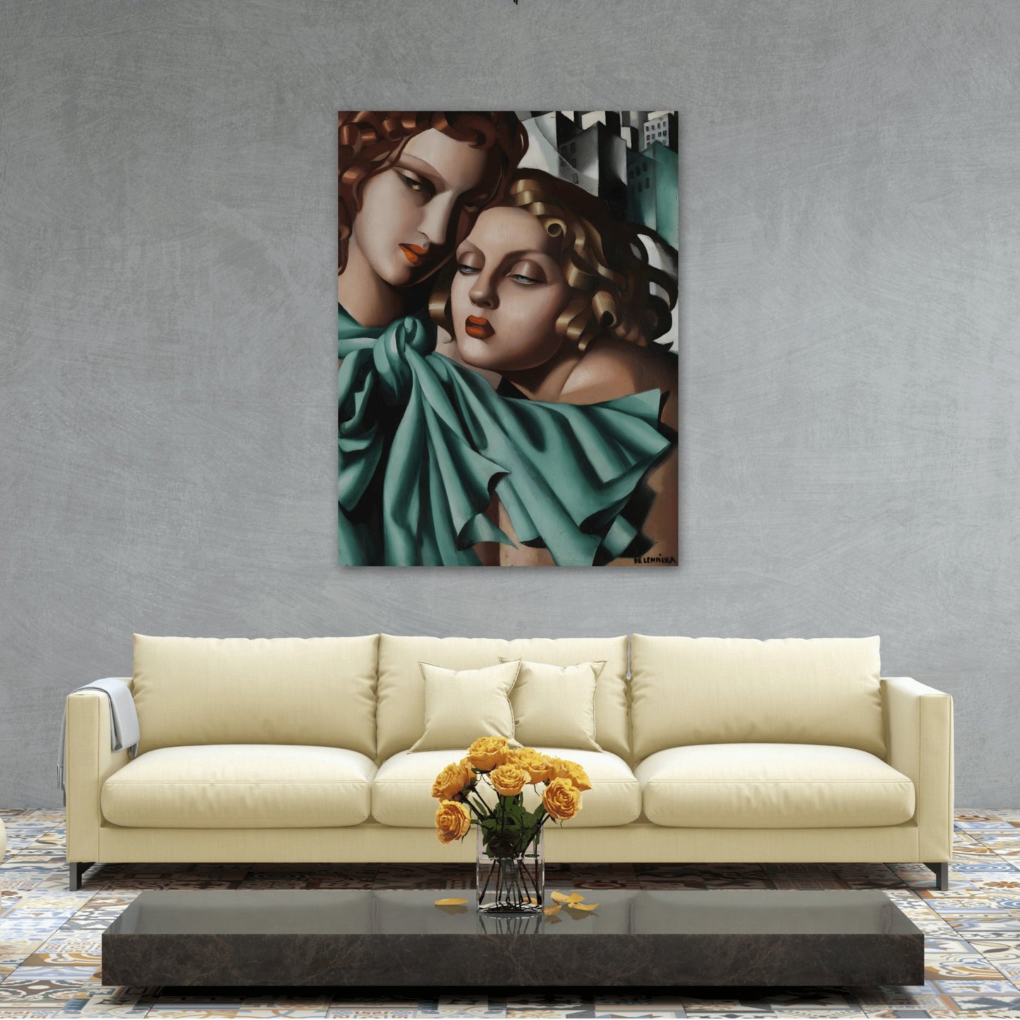 Tamara de Lempicka Young ladies - Canvas Wall Art Print Reproduction